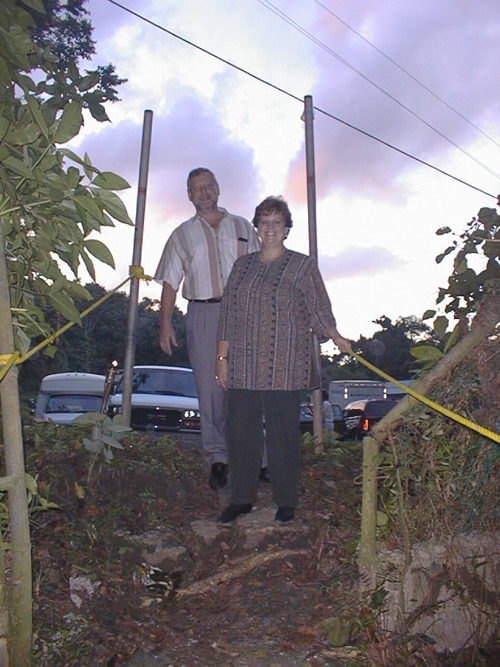 Two visitors start their jungle walk